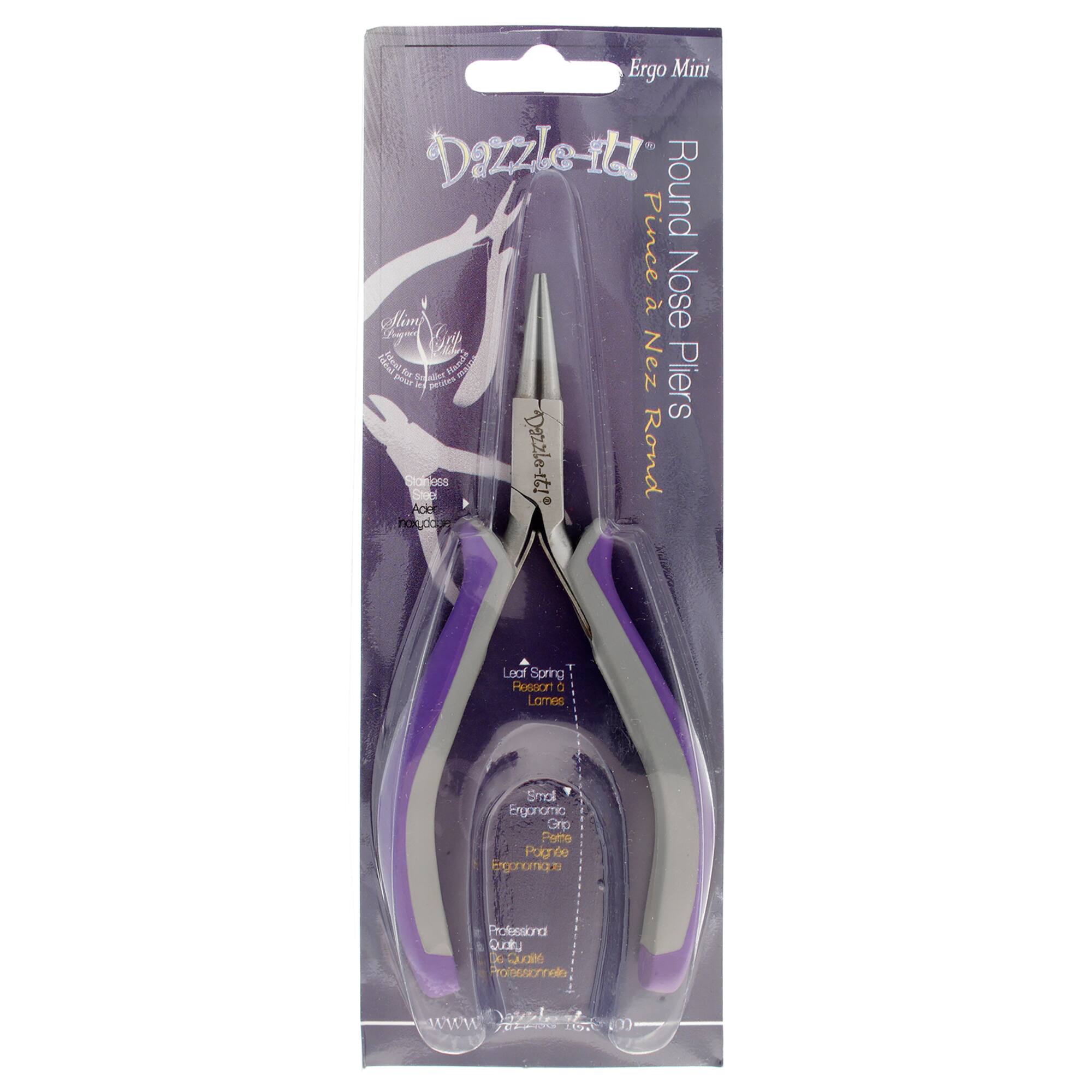 John Bead Ergo Minis 5" Multi Purpose Round Nose Stainless Steel Jewelry Pliers